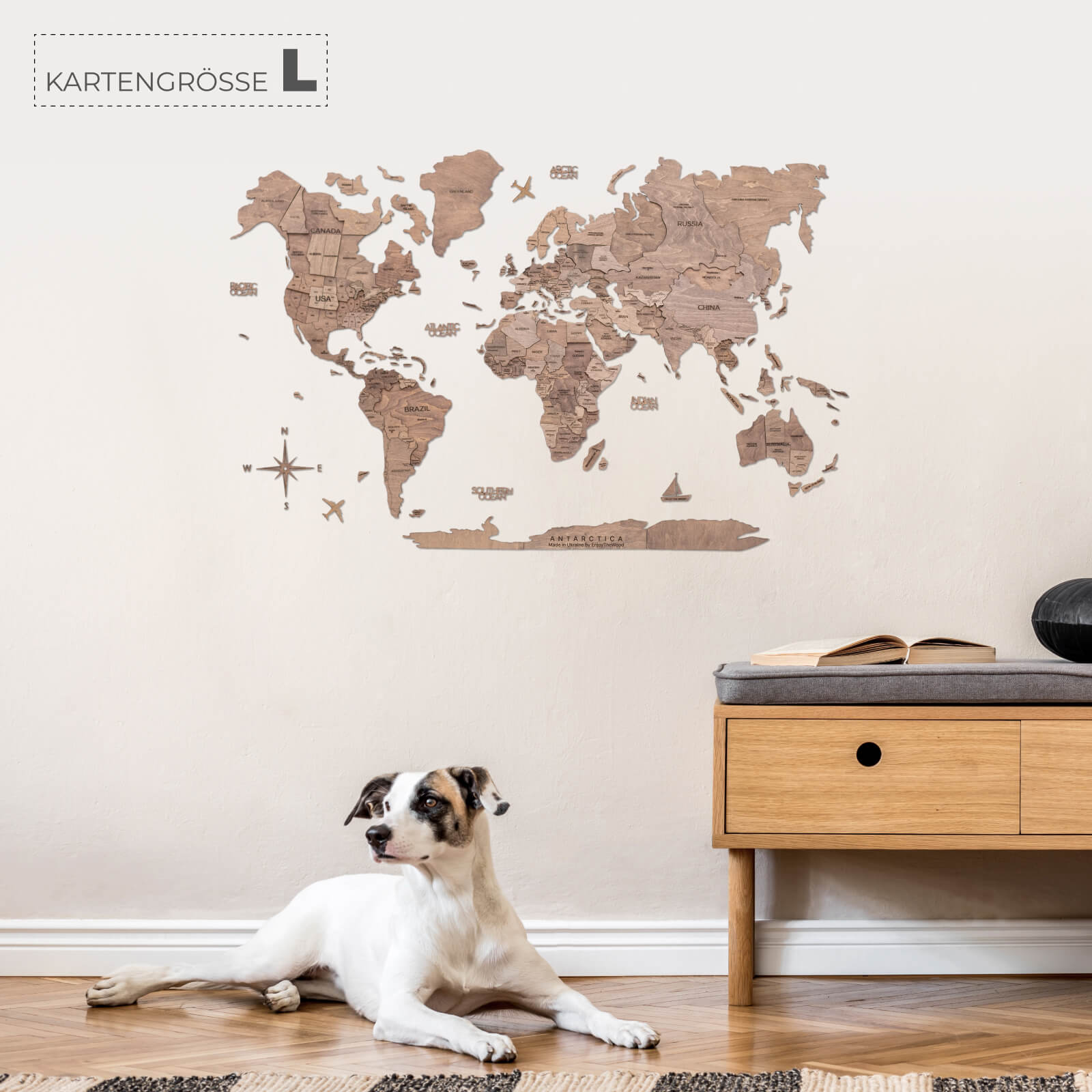 3d holz weltkarte terra