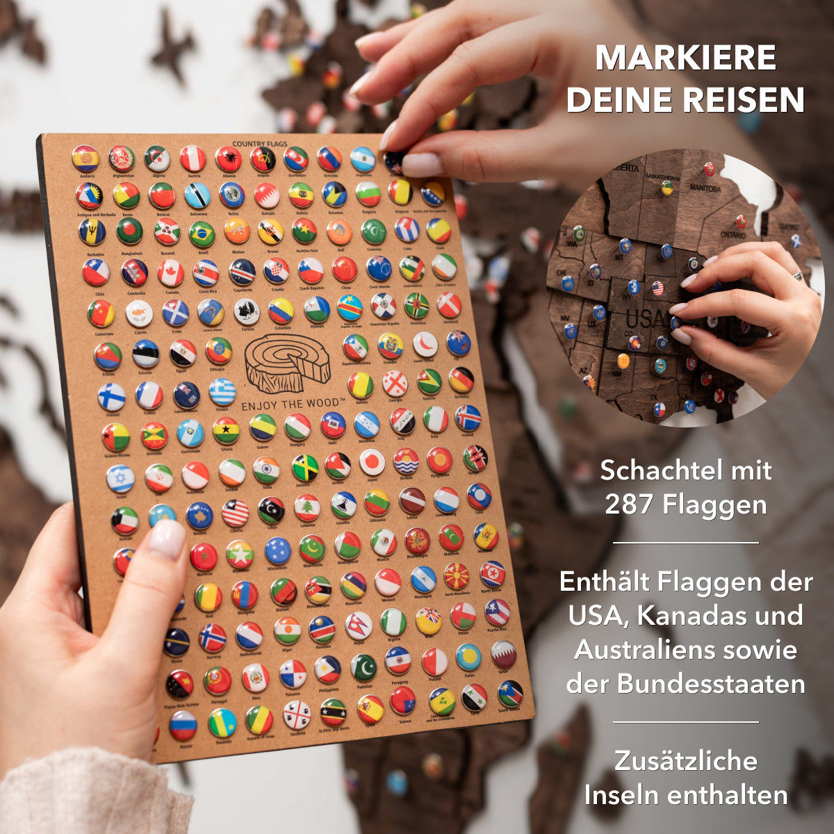 weltkarte 3d holz